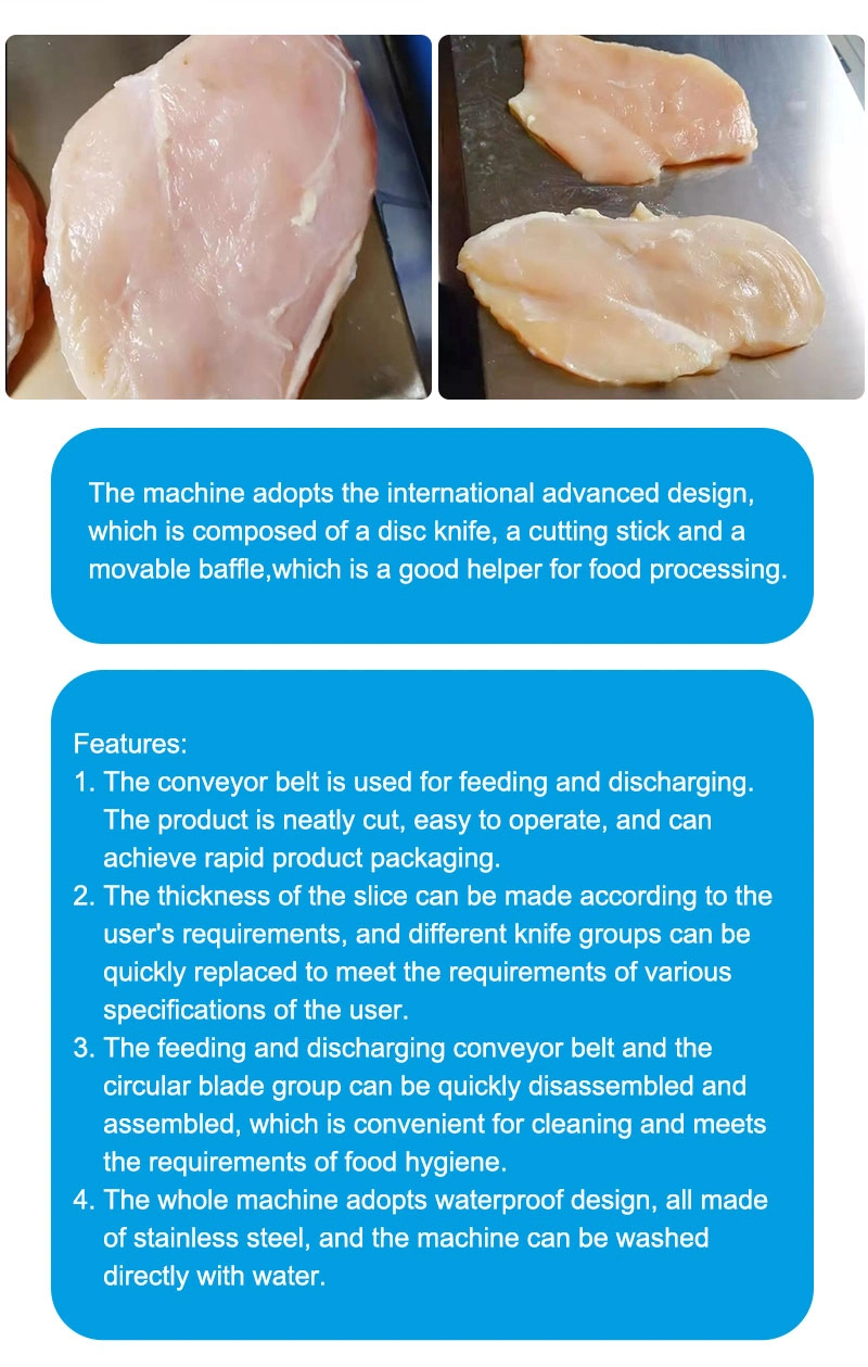 500mm Speed of Conveyer Belt Meat Strips Cutting Machine