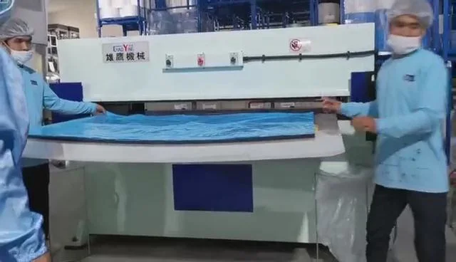 Hydraulic Receding Head PLC Medical Protective Suit Cutting Machine